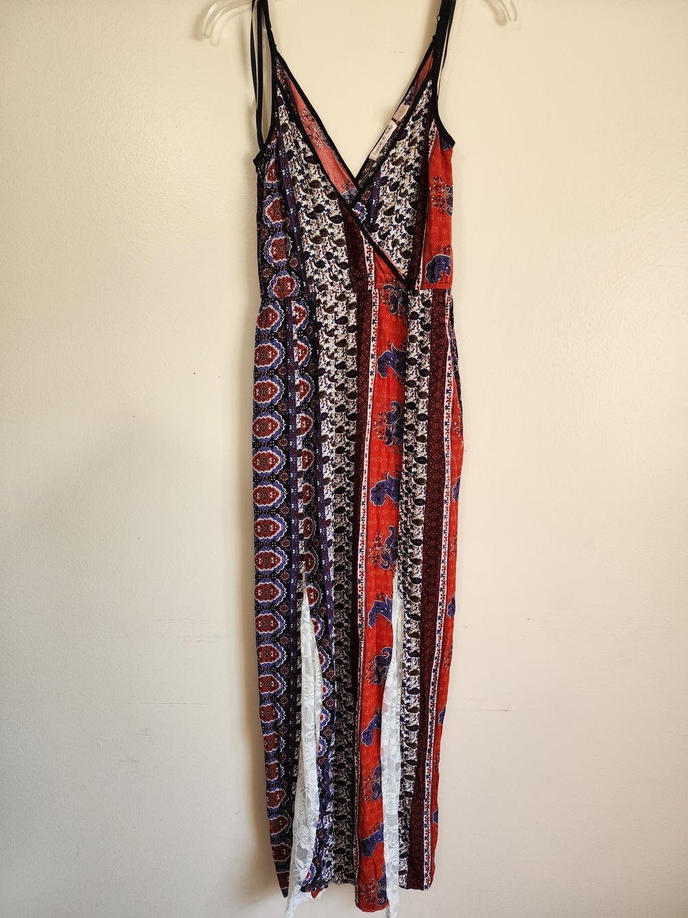 Band of Gypsies Floral Print Dress with Black Trim